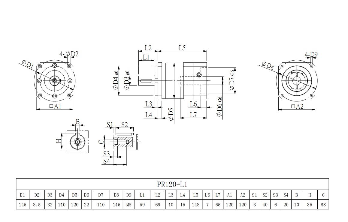 PR120_L1行星减速机选型图纸