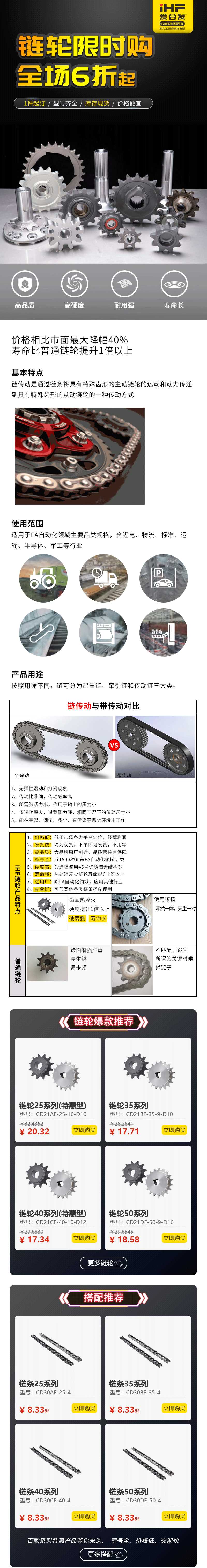 特惠现货：链轮链条，成套搭配，更省钱、更耐用！